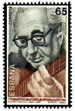 Great 20th century classical guitar guitarist - Andrs Segovia / stamp of Spain