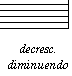 decrescendo, diminuendo - play gradually softer